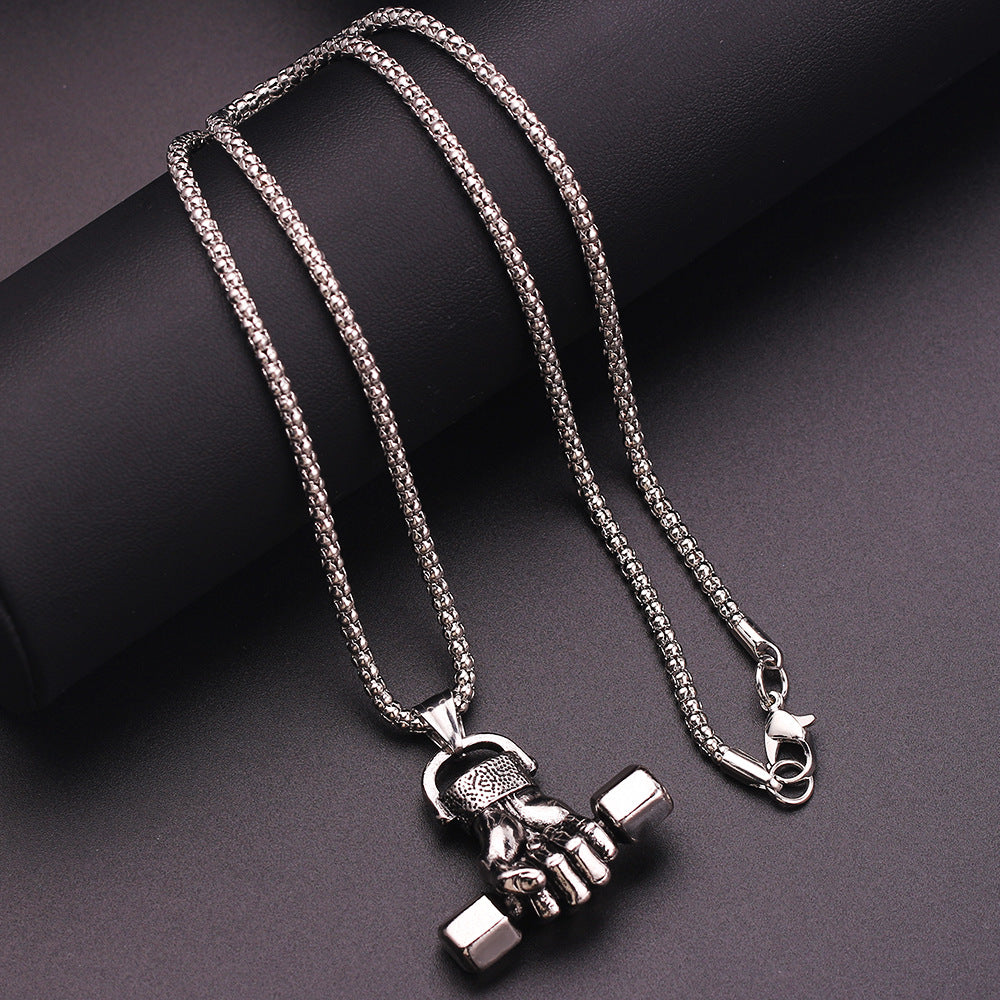 Gym dumbbell necklace - | Jewelry Fitness Skincare