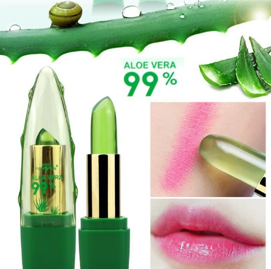 Aloe Vera Gel Color Changing Lipstick Gloss Moisturizer Anti-drying Desalination Fine-grain Lip Blam Care - | Jewelry Fitness Skincare