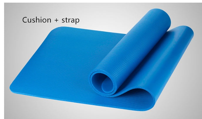 Eco-friendly NBR Yoga Mat - Blue With straps | Jewelry Fitness Skincare