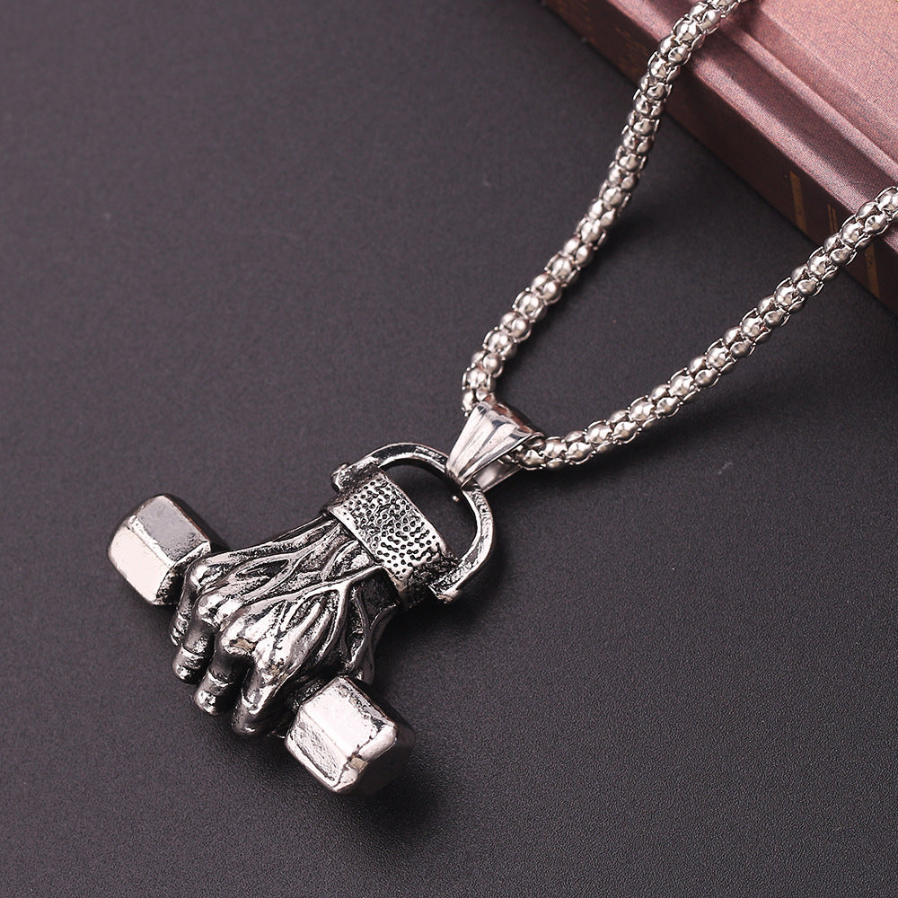 Gym dumbbell necklace - | Jewelry Fitness Skincare