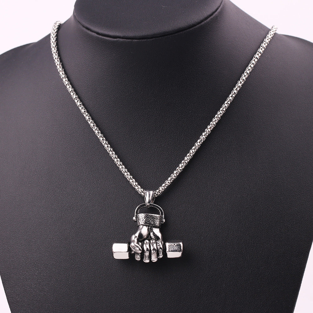 Gym dumbbell necklace - | Jewelry Fitness Skincare