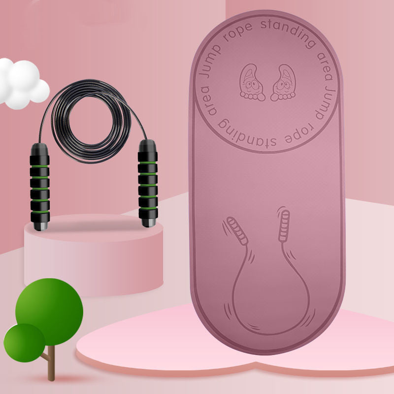 Fitness Mat Elasticity Rope Mat Durable Outdoor Yoga Mat Body Line Non-slip Mat Exercise Mute Yoga Mat High Density Board - Pink Yoga mat skipping rope | Jewelry Fitness Skincare