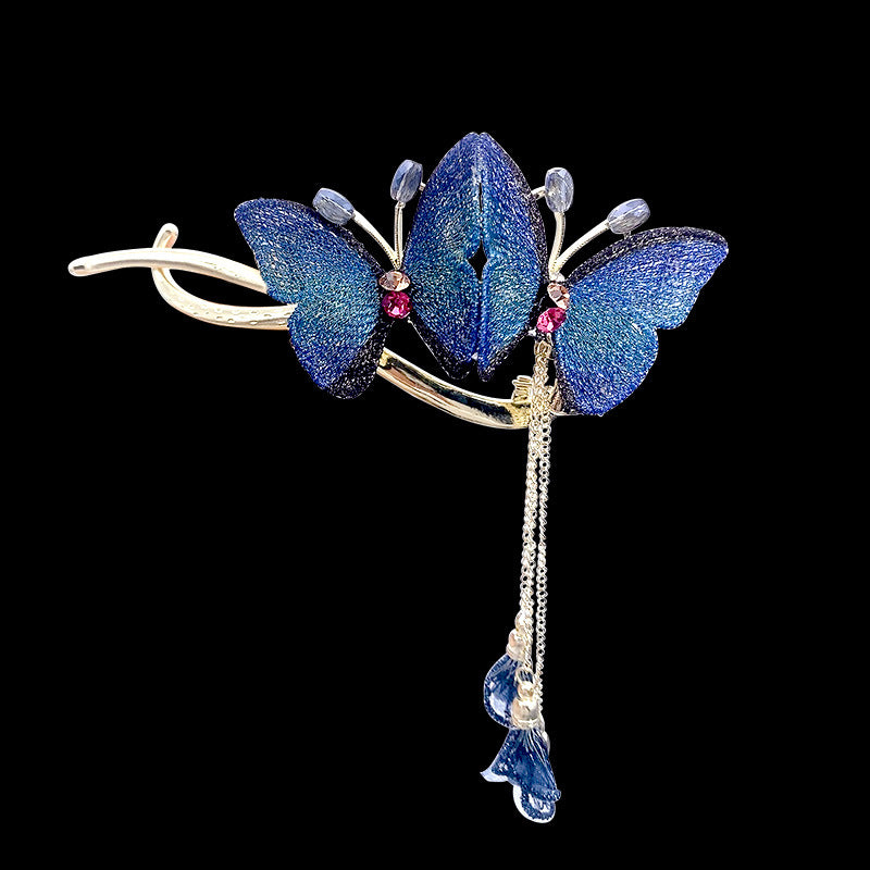 New Butterfly Frog Buckle Barrette For Women - Blue | Jewelry Fitness Skincare