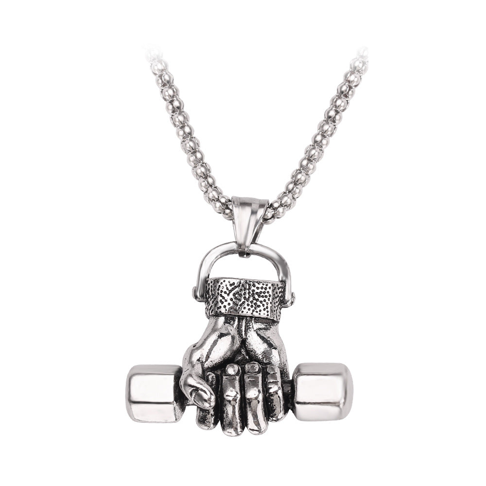 Gym dumbbell necklace - | Jewelry Fitness Skincare