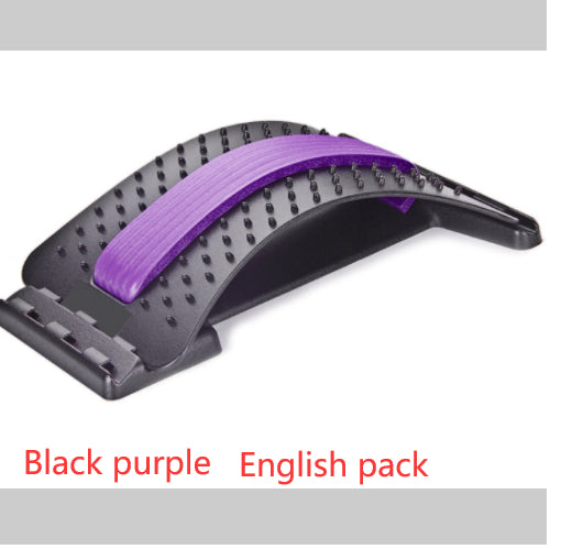 Lumbar Tractor Stretcher - Back Pain Relief Device - Black purple English pack | Jewelry Fitness Skincare