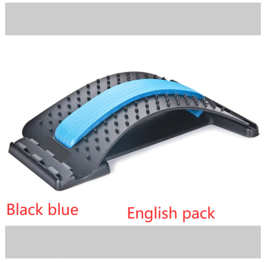 Lumbar Tractor Stretcher - Back Pain Relief Device - Black blue English pack | Jewelry Fitness Skincare