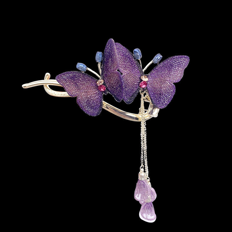 New Butterfly Frog Buckle Barrette For Women - Purple | Jewelry Fitness Skincare