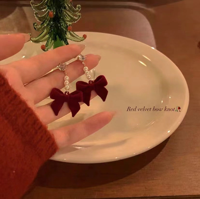Red Velvet Earrings - Versatile Holiday & Winter Jewelry - | Jewelry Fitness Skincare