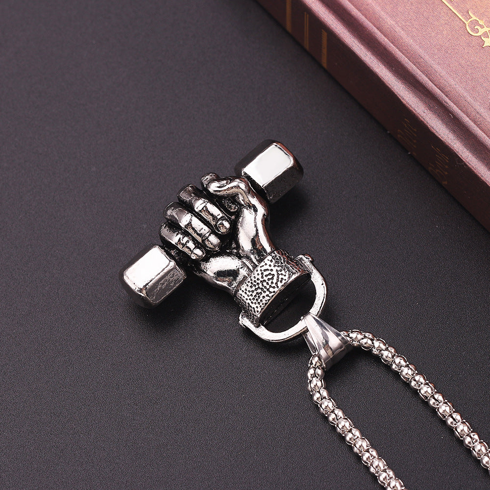 Gym dumbbell necklace - | Jewelry Fitness Skincare