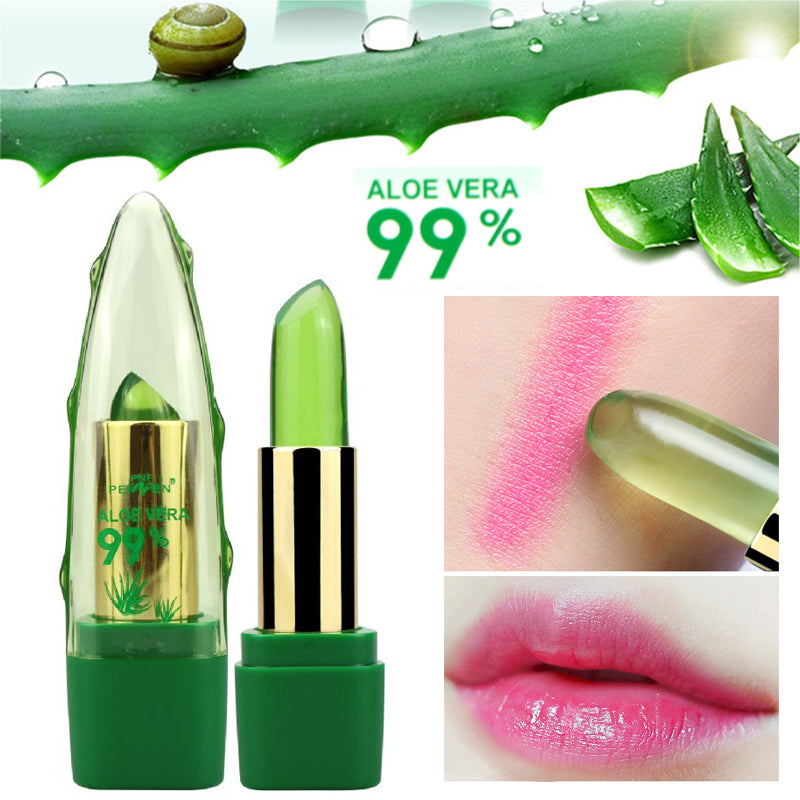 Aloe Vera Gel Color Changing Lipstick Gloss Moisturizer Anti-drying Desalination Fine-grain Lip Blam Care - | Jewelry Fitness Skincare