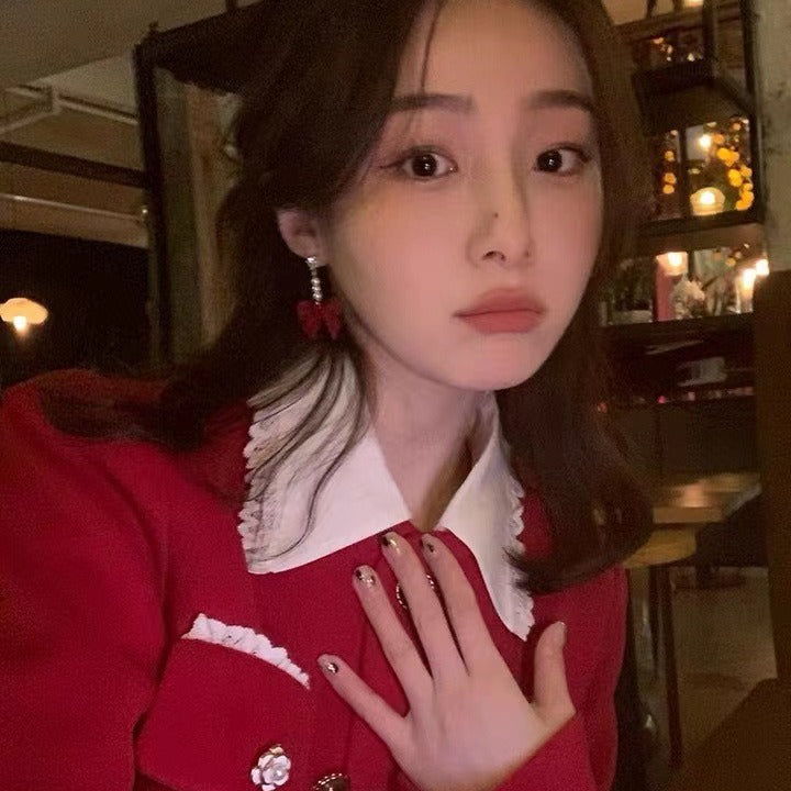 Red Velvet Earrings - Versatile Holiday & Winter Jewelry - | Jewelry Fitness Skincare