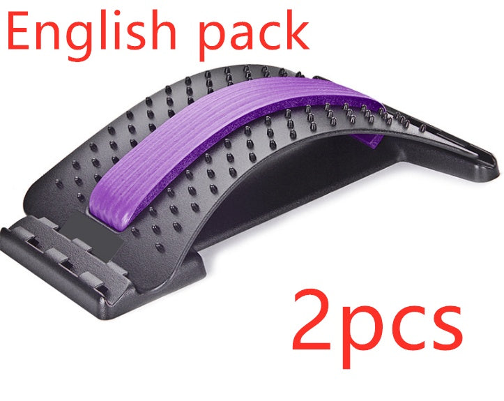 Lumbar Tractor Stretcher - Back Pain Relief Device - Black purple 2PCEnglish | Jewelry Fitness Skincare