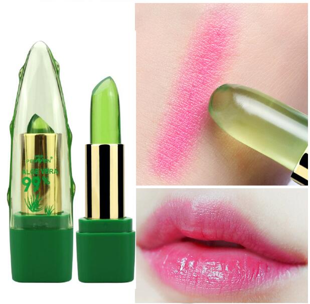 Aloe Vera Gel Color Changing Lipstick Gloss Moisturizer Anti-drying Desalination Fine-grain Lip Blam Care - | Jewelry Fitness Skincare