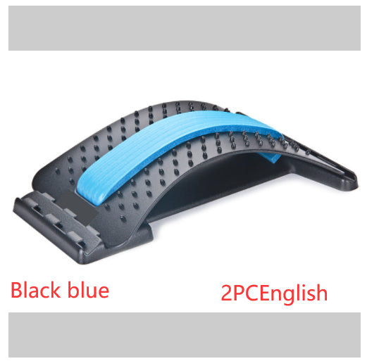 Lumbar Tractor Stretcher - Back Pain Relief Device - Black blue 2PCEnglish | Jewelry Fitness Skincare