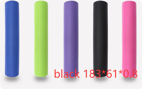 Eco-friendly NBR Yoga Mat - Black 183x61x0.8 | Jewelry Fitness Skincare