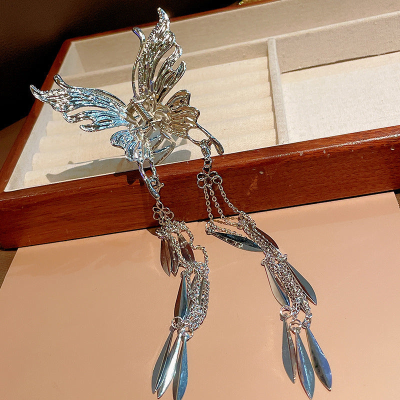 Diamond-encrusted Pearl Wheat-spike Lily-of-the-valley Tassel Hair Clip - 24 Silver | Jewelry Fitness Skincare