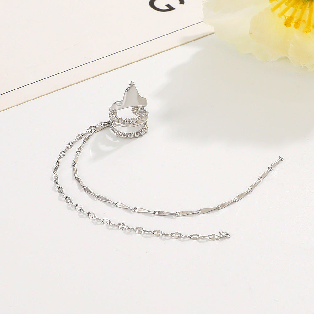 Women's Fashion Temperament Elf Ear Clip Long Chain Tassel - | Jewelry Fitness Skincare